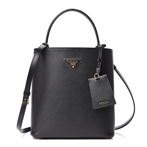 prada saffiano bucket|PRADA Saffiano Cuir Calfskin Medium Panier Bucket Bag Soleil .